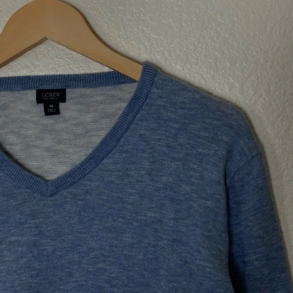 J. Crew | Cotton v neck long sleeve pullover sweater light blue size med…